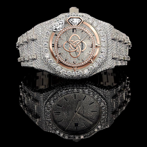 Reloj de Lujo para Hombre con Diamantes Moissanite, Completamente Adornado con Piedras VVS, Reloj de Pulsera - Product Image 1
