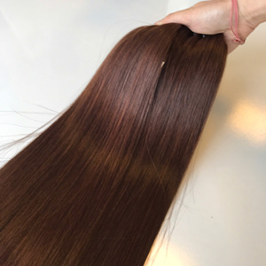 SMA ผมมนุษย์สีน้ำตาลเข้มสำหรับต่อ100% หนังกำพร้าจากโรงงาน - Product Image 4