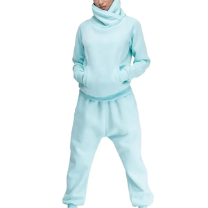 Conjunto Deportivo de Dos Piezas para Mujer, Sudadera y Pantalones Jogger de Lona Sólida, 100% Algodón, Transpirable, Ecológico, Ropa Deportiva Urbana - Product Image 2
