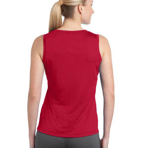 Women's Casual Sleeveless <b>Long</b> Tank Tops V-Neck Gym Yoga Sports <b>Vest</b> Breathable 180g Jersey Fabric Solid Color Front Embroidery - Product Image 4
