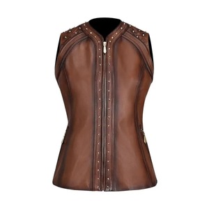 Chaleco de Cuero Genuino de Lujo para Mujer, Nueva Llegada, Ultra Suave, Impermeable, para la Moda de Invierno - Product Image 1