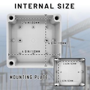 Scatola Elettrica in Plastica ABS Impermeabile e Antipolvere IP65 12,5x12,5x7,5 cm Contenitore per Progetti Elettrici da Esterno/Interno - Product Image 2