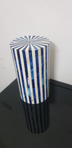 Modern White & Blue Mother of Pearl Bone Inlay Furniture End Table Bedside Table Coffee Table for Living Room Bedroom Hotel Use - Product Image 2