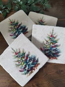 Sous-verres décoratifs pour arbre de Noël, décorations de table festives pour les fêtes, sous-verres pour boissons - Product Image 4