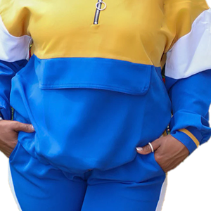 ชุดวอร์มลำลองแบบยูนิเซ็กซ์ ทรงปกติ สีสันตัดกัน ผ้าฝ้าย 100% ระบายอากาศได้ดี ซิปแขนยาว ชุดสองชิ้น สำหรับฤดูหนาว ชุดออกกำลังกาย รับสกรีนโลโก้ - Product Image 5