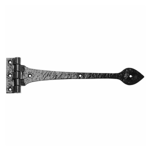 Charnière en T robuste en fonte antique, noire thermolaquée, décorative, pour portail, en fer forgé, pour portes en bois - Product Image 1