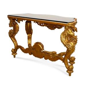 Mesa Consola Clásica Europea Hecha a Mano en Madera de Caoba Maciza con Tapa de Mármol - Muebles para Sala de Estar, Entrada, Villa y Hotel - Product Image 4