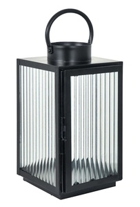 Nouvelle arrivée Lanterne en métal carrée noire élégante avec verre nervuré pour la maison Mariages Décorations de Noël - Product Image 6
