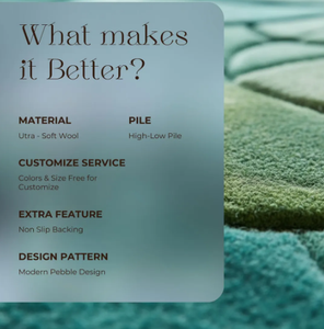 Alfombra de lana hecha a mano con mechones de musgo, de alta calidad, con diseño moderno, ecológica, para sala de estar, habitaciones infantiles, hoteles y oficinas. - Product Image 5