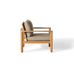 Sofá de 2 Plazas para Exteriores de Madera de Teca Sólida, Sofá de Jardín Moderno y Minimalista con Cojín Grueso Impermeable para Patio, Balcón, Terraza - Product Image 3