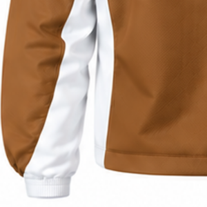 Veste à capuche zippée intégrale marron camel et blanc, coupe-vent sportif personnalisé, léger, pour entraînement athlétique, uniforme d'équipe, extérieur - Product Image 5