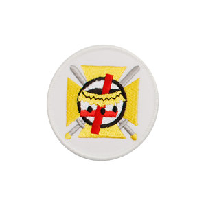 Knights Templar Cross & Crown Round Embroidered Iron-On Masonic Patch Multicoloured 3'' Diameter for Hats & Apparel - Product Image 1