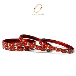 กำไลข้อมือแก้วคัชเมียร์สำหรับเจ้าสาว ลายดอกไม้สีแดง ชุบทอง ประดับคริสตัลระยิบระยับ เหมาะสำหรับงานแต่งงาน งานเฉลิมฉลอง ขายส่ง - Product Image 4