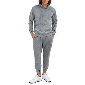 Ensemble de survêtement en molleton épais personnalisé pour homme, avec logo 3D en relief, sweat à capuche et pantalon de jogging large, en coton de haute qualité - Product Image 1