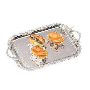 Craft Emporium Exports LCa-258 Bandeja de Servir Decorativa Rectangular de Metal con Patrón Art Deco y Asas Grabadas para Comedor - Product Image 1