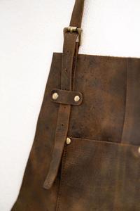 Chef <b>Barista</b> Durable Workwear Bulk Supplier Competitive Price Factory Direct Leather <b>Apron</b> for Restaurant LPN-0274 - Product Image 2
