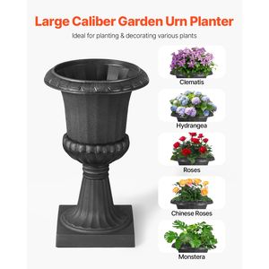 Vaso Fioriera in Plastica 15.8 X 26.4 Pollici Nero Classico PP Confezione da 2 Fioriere per Interni ed Esterni per Hotel e Matrimoni - Product Image 2