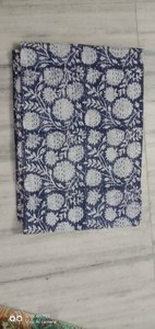Couette Kantha en coton imprimé floral bleu marine et blanc classique, tissée à la main, pour la décoration intérieure, toutes saisons - Product Image 5