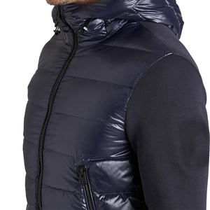 <b>Men's</b> Black Hooded Puffer <b>Jacket</b> With Zipper Closure Windproof <b>Down</b> <b>Filled</b> Casual Winter Coat Slim Fit Regular Length - Product Image 4