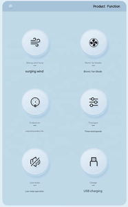 Ventilador de Mano GongTian F95E sin Aspas, con Motor sin Escobillas, a Batería, para Exteriores, con Control por Botones, Diseño de Reloj, de Plástico - Product Image 2