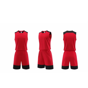 Men's Red Basketball Jersey Set Sleeveless T With <b>Shorts</b> Moisture Wicking <b>Polyester</b> Athletic Wear Men's Basketball - Product Image 6