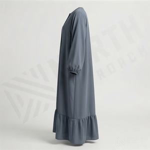 2025 OEM Kimono Abaya pour femmes musulmanes, en tissu polyester épais, doux et très extensible, col en V, manches longues, pour fêtes, Ramadan, mariages - Product Image 3