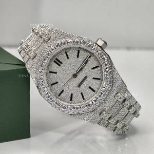 41mm Stainless Steel <b>Automatic</b> Mechanical <b>Wristwatch</b> Moissanite Diamond Iced Glass Dial Luxury Hip Hop Style High Quality Analog - Product Image 6