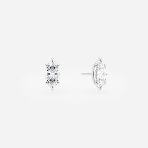 Boucles d'oreilles élégantes en or massif 14 carats avec diamants de laboratoire taille marquise, bijoux raffinés pour femmes - Product Image 2