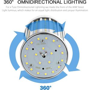 Lampadina LED a Pannocchia Equivalente a 500W, 5500 Lumen, 6500K, Base E39 Mogul, Luce Bianca Fredda per Grandi Aree - Product Image 3