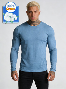 Camiseta de Manga Larga para Hombre, Nueva Colección Primavera/Otoño, 100% Algodón, Logotipo Frontal, 220g, Diseño Moderno, Cómoda y Agradable al Tacto - Product Image 4