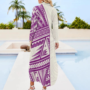 Vestidos con Botones, Tallas Grandes, Diseño Tribal Polinesio, Vestidos Camiseros para Mujeres Elegantes, Novedades 2026 - Product Image 3