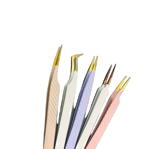 Pinzas para Extensión de Pestañas KAAMIR INSTRUMENTS, Paquete de 5, Acero Inoxidable, Punta Lisa de 90 Grados y 10 mm, Marca Privada Personalizada - Product Image 4