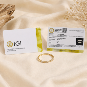 Nouvelle bague artisanale en or jaune massif 14 carats avec diamant de laboratoire taille brillant certifié IGI, bijoux pour femmes pour toutes les occasions - Product Image 6