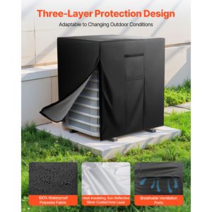 Copertura Impermeabile in Tessuto Poliestere a Rete per Unità AC Domestica 30 X 30 X 32 Pollici, Copertura per Condizionatore d'Aria a Tre Strati - Product Image 3
