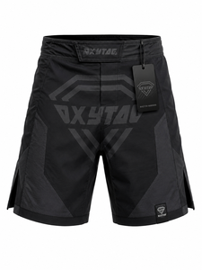 Shorts d'arts martiaux mixtes OXYTAG pour hommes, noir, imprimé par sublimation, séchage rapide, coupe classique, vêtements MMA pour adultes, prix de gros, OEM - Product Image 1