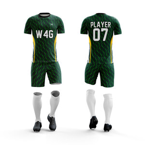 Conjunto de Camiseta y Pantalones Cortos de Fútbol para Hombre con Logotipo Personalizado, Impresión por Transferencia de Calor, Transpirable, de Secado Rápido, Antibacteriano, 100% Poliéster - Product Image 6