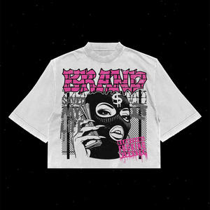 Camisetas Personalizadas de Algodón 250G, Camisetas de Cuello Redondo Estampadas, de Gran Tamaño y Peso Pesado para Mujer - Product Image 3