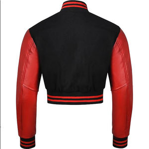 Blouson universitaire réversible pour femme, long, en jean, col montant, motif uni, imprimé premium - Product Image 6