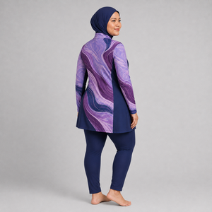 Conjunto de Burkini Moderno para Mujer, Traje de Baño Musulmán de Cobertura Completa, Secado Rápido, Transpirable, Logotipo Personalizado, Venta al Por Mayor - Product Image 4