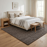 Tapis DECORDEC gris foncé en laine tuftée à la main, écologique, antidérapant, texture abstraite moderne pour chambre, salon et intérieurs d'hôtels