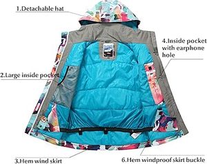 Conjunto de Chaqueta y Pantalones de Esquí para Mujer, Traje de Nieve, Chaqueta con Capucha, Impermeable y Resistente al Viento - Product Image 4