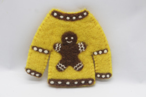 Handmade High Quality Durable Wool Felt <b>Mini</b> <b>Christmas</b> Sweater Ornament Gingerbread Man Design Eco-Friendly Holiday <b>Tree</b> Hanging - Product Image 4