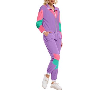 Women Color Blocking Tracksuit Full Sleeve Zipper Sporty <b>Jogging</b> <b>Suit</b> With Side Pockets Spring Wear - Product Image 5