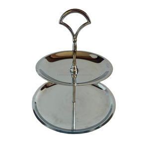 Le plus demandé 2 niveaux de haute qualité Partyware spécial en acier inoxydable gâteau support facile Portable Cupcakes plateau Cakestand meilleurs prix - Product Image 1