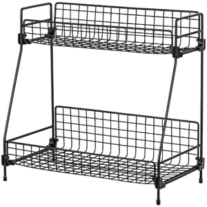 Cesta de Almacenamiento Metálica de 2 Niveles, Diseño Redondo, Color Negro, para Cocina, Exhibición de Artículos Diversos, Cesta Decorativa - Product Image 5