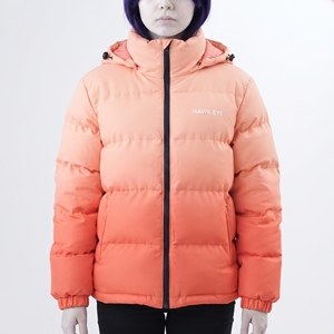 Veste d'hiver matelassée à capuche pour femme, personnalisable en gros, avec blocs de couleur, épaisse et isolante - Product Image 1
