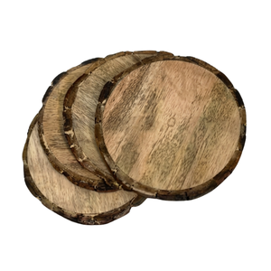 Juego de Posavasos Redondos de Madera Maciza Ecológica, Decoración de Mesa Natural Hecha a Mano - Product Image 4