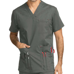 Comfortable Hospital <b>Scrubs</b> <b>Set</b> Men Women Medical Uniform Top Pants Customized Color Design Brown Spandex Knitted Seamless - Product Image 4