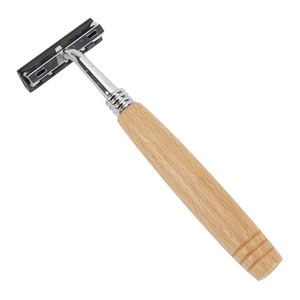 Professional <b>Single</b> <b>Blade</b> Shaving <b>Razor</b> Stainless Steel <b>Blade</b> Wooden Handle Reusable Personal Grooming Tool barber Wholesale - Product Image 6
