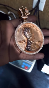 Bijoux de luxe en argent sterling 925, pendentif personnalisé Hip Hop Abraham Lincoln, serti de diamants Moissanite VVS - Product Image 2